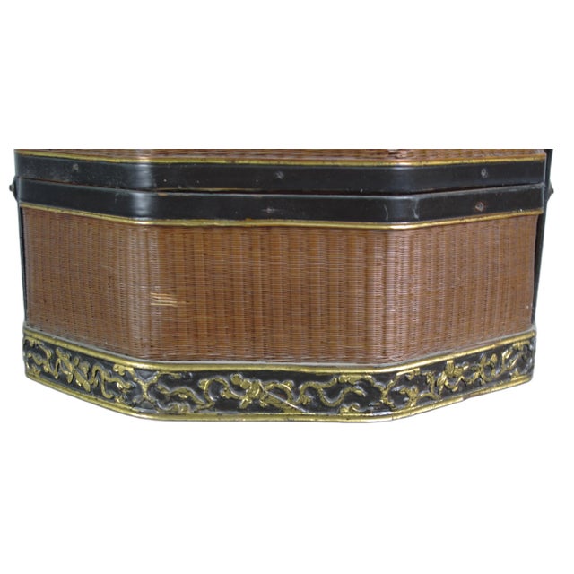 Brown Bamboo Basket For Sale - Image 8 of 11