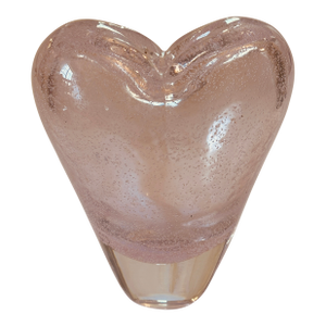 1950s Murano Art Glass Pink Heart Vase