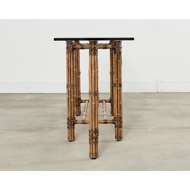 Brown McGuire Organic Modern Bamboo Glass Console Table 8 Ft. For Sale - Image 8 of 18
