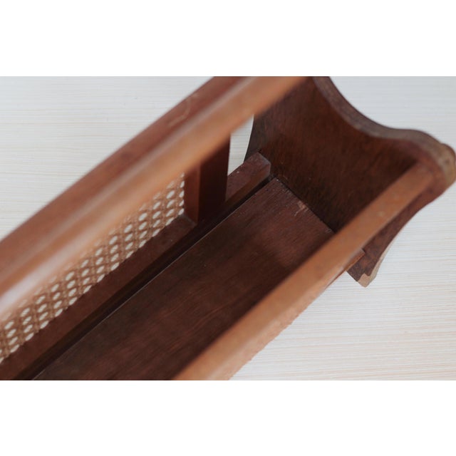 1970s Mid-Century Wood and Cane Magazine Rack For Sale - Image 10 of 14