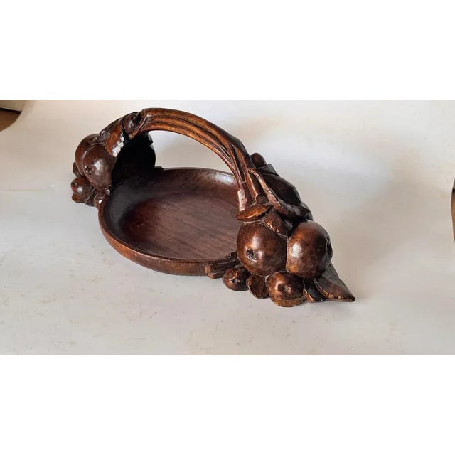 Art Deco Hand-Carved Wooden Fruit Basket, France, 1930s For Sale - Image 6 of 12