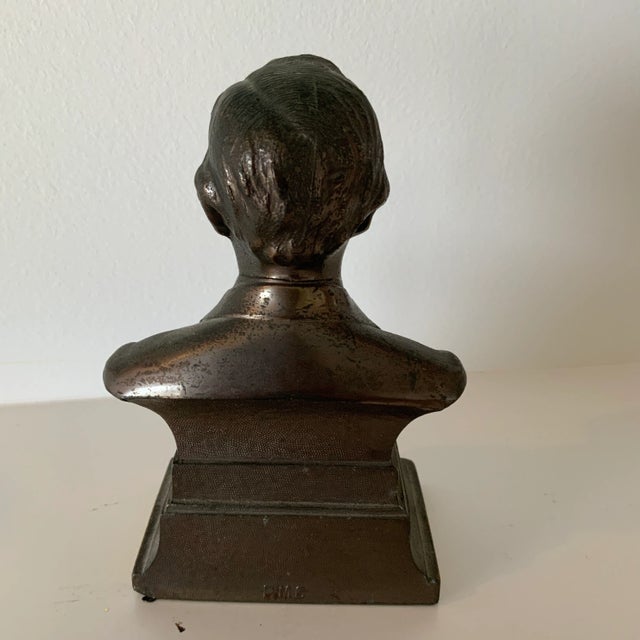 Mid 20th Century Mid 20th Century Small Bronze Bust/Paper Weight of Abraham Lincoln For Sale - Image 5 of 8