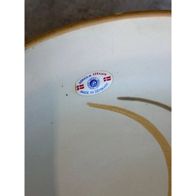 1960s 1960s Mid-Century Modern Large Serving Bowl Hand Painted Birds Søholm Keramik Denmark For Sale - Image 5 of 10