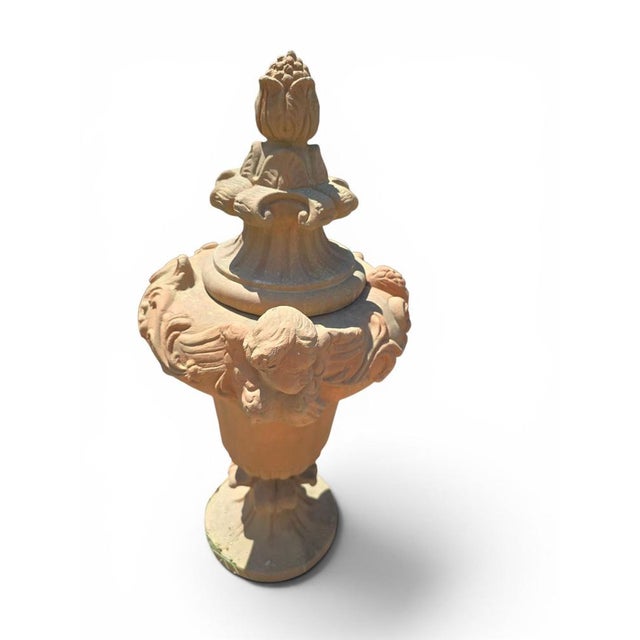 Large Italian Terracotta Garden Urns, 1970s, Set of 2 For Sale - Image 6 of 11