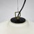 Italian Pendant Lamp in Opaline Glass, Brass and Black Metal, 1950s For Sale - Image 12 of 16