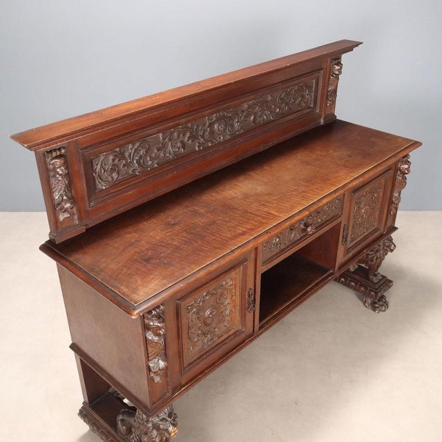 Antique Neo-Renaissance Walnut Cupboard, Italy, Early 20th Century For Sale - Image 9 of 11