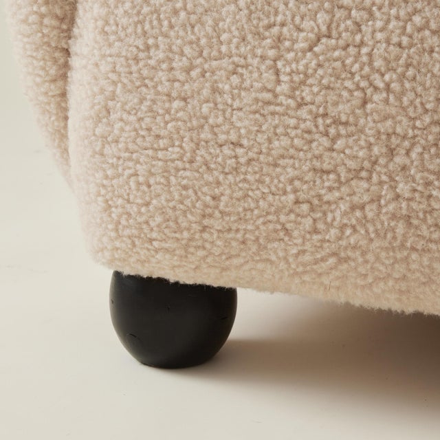 Ivory Danish Cabinet Maker Easy Chairs in Shearling, 1940s, a Pair For Sale - Image 8 of 8
