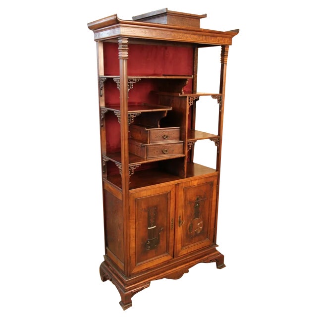 Japanese Collector's Cabinet attributed to Viardot For Sale