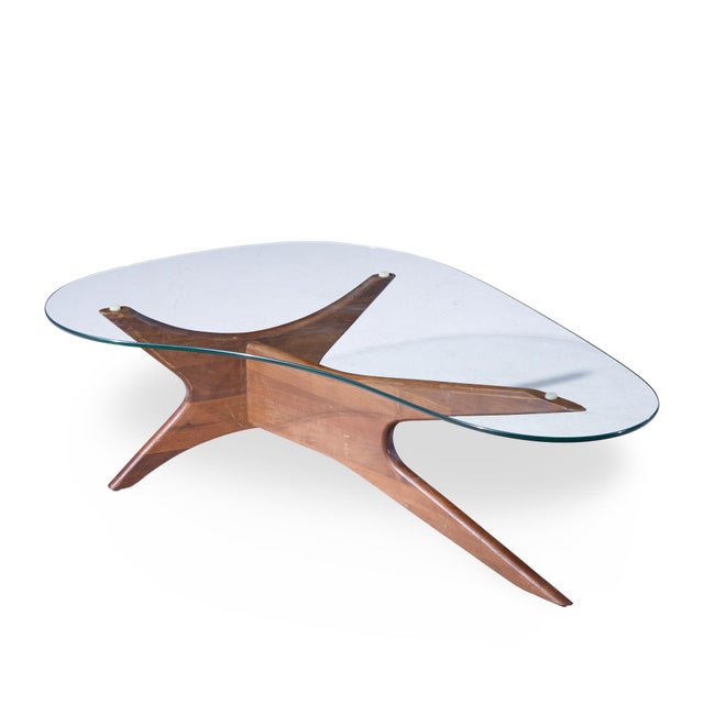 Adrian Pearsall for Craft Associates Mid Century Walnut Jacks Coffee Table For Sale - Image 9 of 9