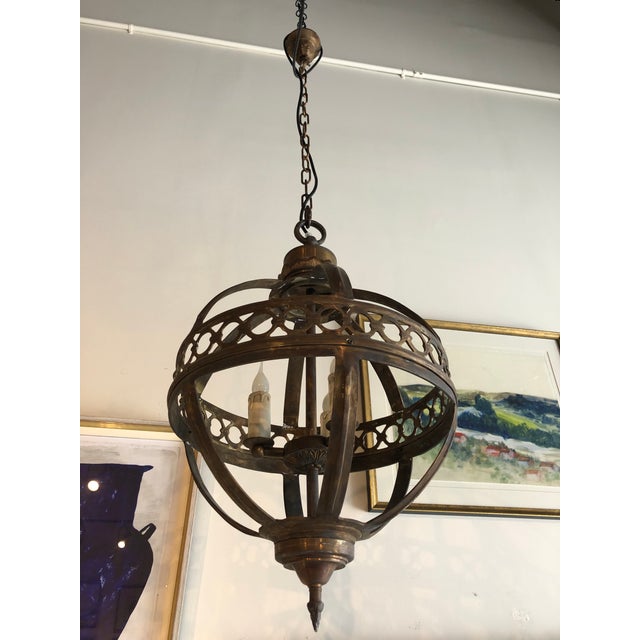 1980s Bronze Orb Chandelier Chairish