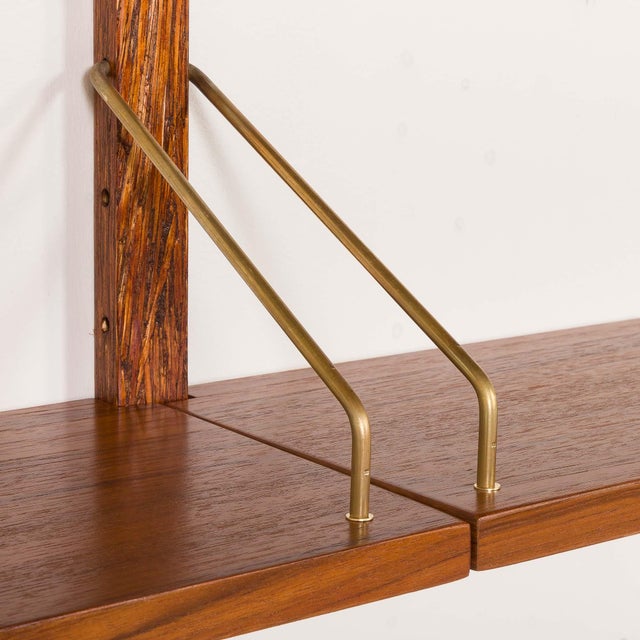 Mid-Century Modern Teak Shelves on Hemp Rails, 1960s For Sale - Image 6 of 10