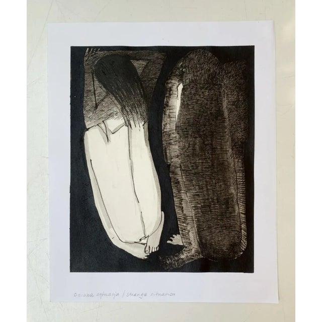 Jolanta Johnsson, Strange Situation, Mixed Media on Paper, 1997 For Sale - Image 6 of 7