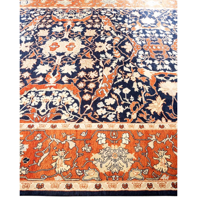 Solo Rugs Mogul, One-of-a-Kind Hand-Knotted Area Rug in Blue, 9' 3" x 12' 2" For Sale - Image 4 of 8