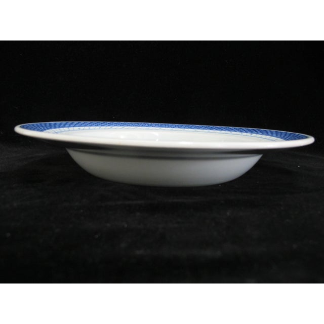 Mid-Century Modern Royal Copenhagen 950 Aluminia Faience Tranquebar Blue 10" Soup Bowl 4pc Set For Sale - Image 3 of 9