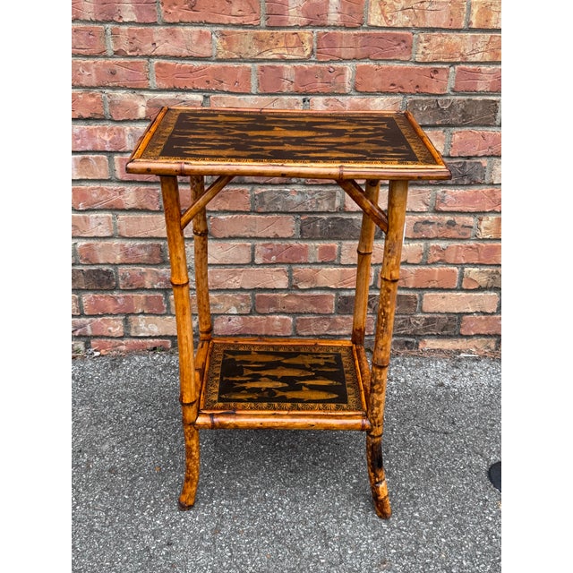19th Century English Bamboo Side Table For Sale - Image 4 of 8