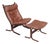 Set of Cognac Leather Highback Siesta Chair and Ottoman by Ingmar Relling for Westnofa, 1970s For Sale