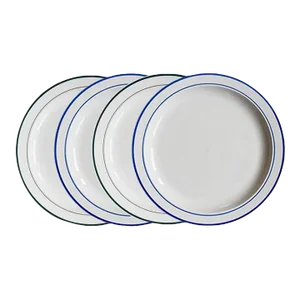 Blue and Green Restaurantware Stoneware Dinner Plates - Set of 4