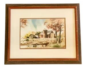 Traditional Vintage Barn Watercolor Painting by Keith Hoffman