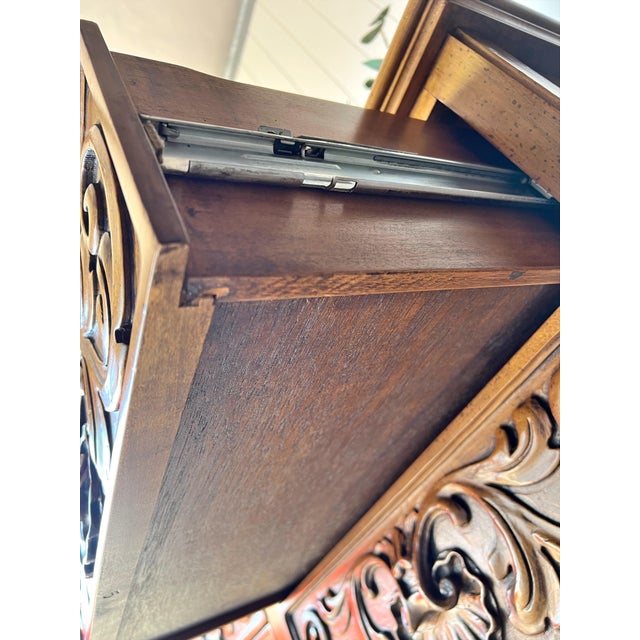 Wood Vintage Carved Wood 8-Drawer Dresser | Sideboard | Credenza | Chest | Boho, European, Cottagecore Furniture For Sale - Image 7 of 10