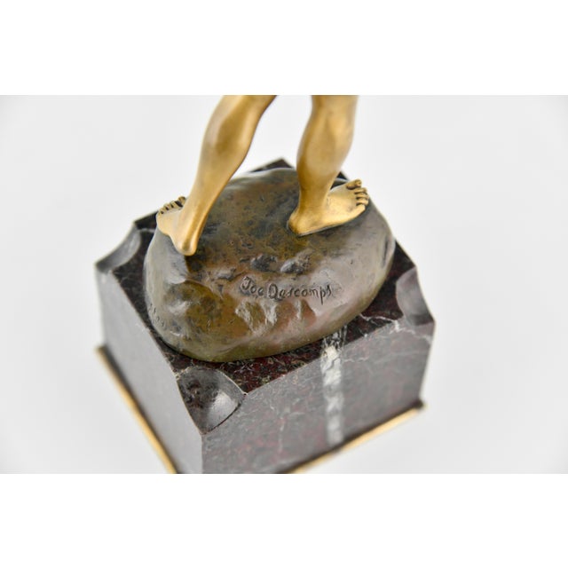 Joe Descomps, Lady, 1900, Bronze amd Marble For Sale - Image 12 of 13