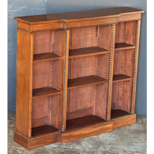 Traditional Edwardian Breakfront Bookcase of Mahogany From England For Sale - Image 3 of 12