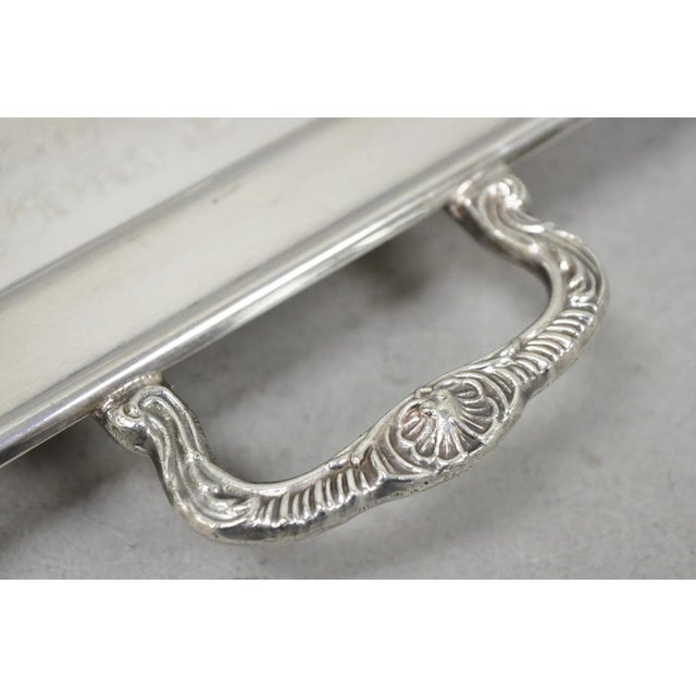 Vintage Leonard Silver Plated Small Twin Handle Serving Platter Bar Tray For Sale - Image 10 of 14