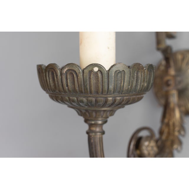 Antique Wall Lights in Brass, 1900, Set of 2 For Sale - Image 4 of 8