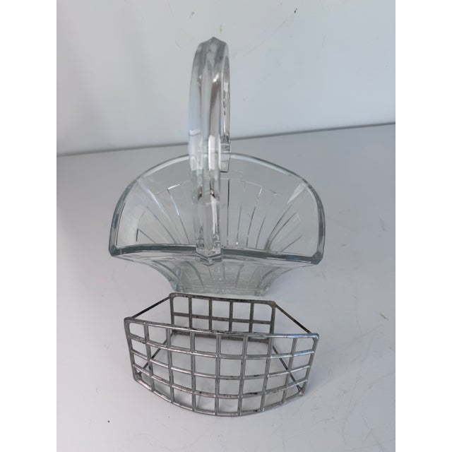 American Heisey Glass Flower Basket Vase For Sale - Image 3 of 9