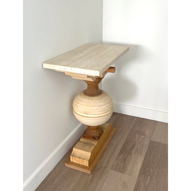 Eclectic Neo-Classical Travertine Top Console For Sale - Image 4 of 6