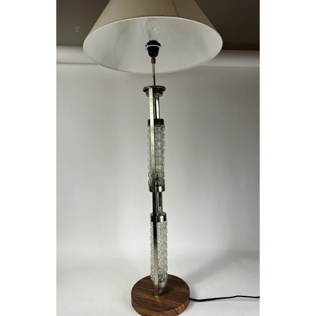 Mid 20th Century Stacked Cut Glass Lamp From West Germany For Sale - Image 4 of 10