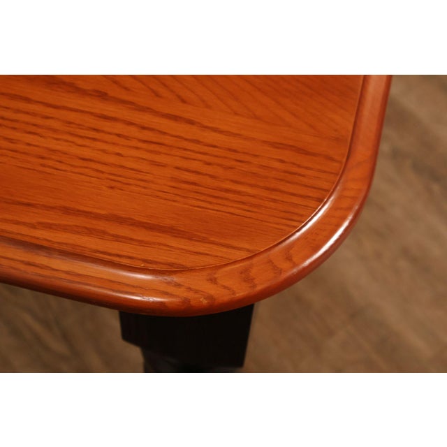 Brown Farmhouse Style Oak Expandable Dining Table For Sale - Image 8 of 18