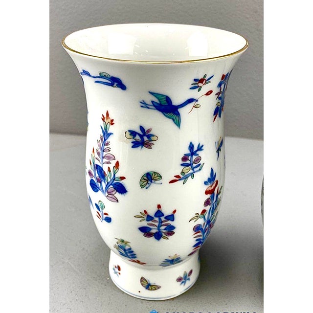 1940s Asian Floral & Butterfly Vases - A Pair For Sale - Image 4 of 9