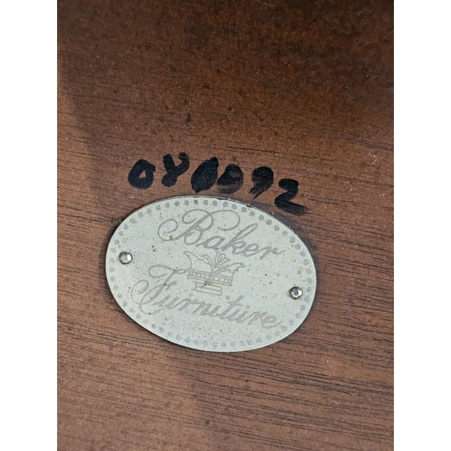 Baker Mahogany Federal Style Shell Inlay Occasional Table For Sale - Image 9 of 9