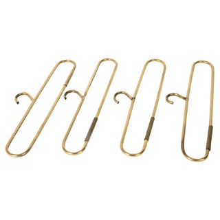 Austrian Hollywood Regency Solid Brass Coat Hangers, 1970s, Set of 4 For Sale
