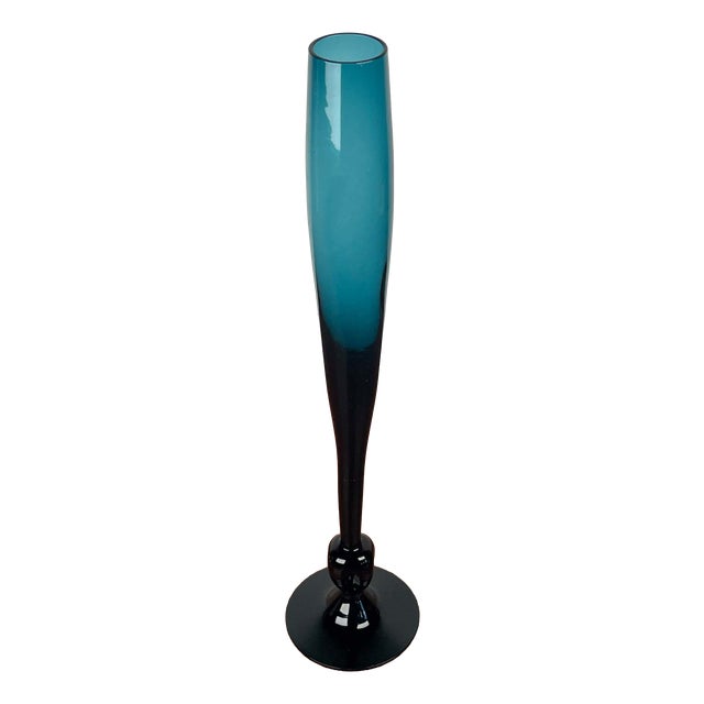 Mid-Century Modern Green Glass Vase from Alsterfors Glasbruk, Sweden, 1960s For Sale