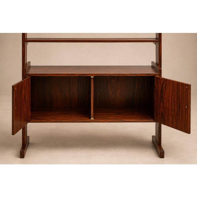 Pair of Brazilian Modern Adjustable Bookshelves With Cabinets in Rosewood, Brazil, 1960s For Sale - Image 16 of 17