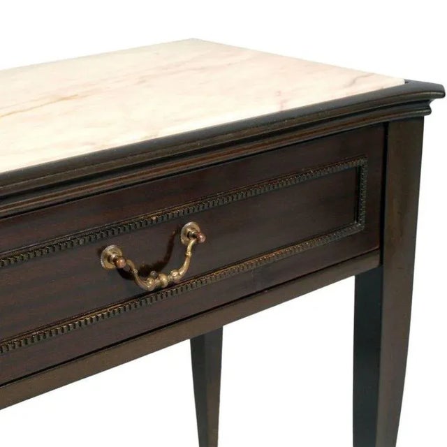 Mid-Century Modern Mid-Century Nightstand with Portuguese Pink Marble Top For Sale - Image 3 of 8