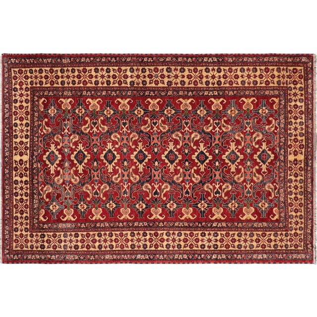 Tribal Super Kazak Red/Beige Wool Rug - 7'8'' X 11'2'' For Sale - Image 10 of 10