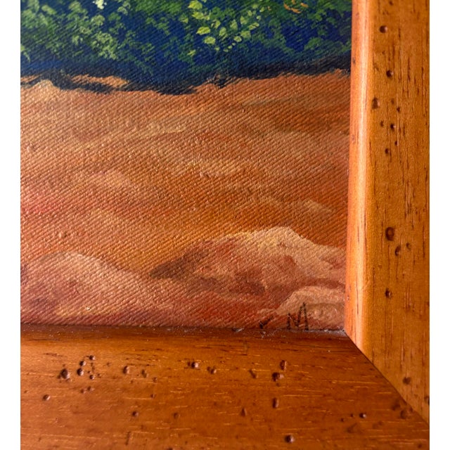 Textile Vintage Caribbean Coastal Landscape Oil Painting, Signed For Sale - Image 7 of 8