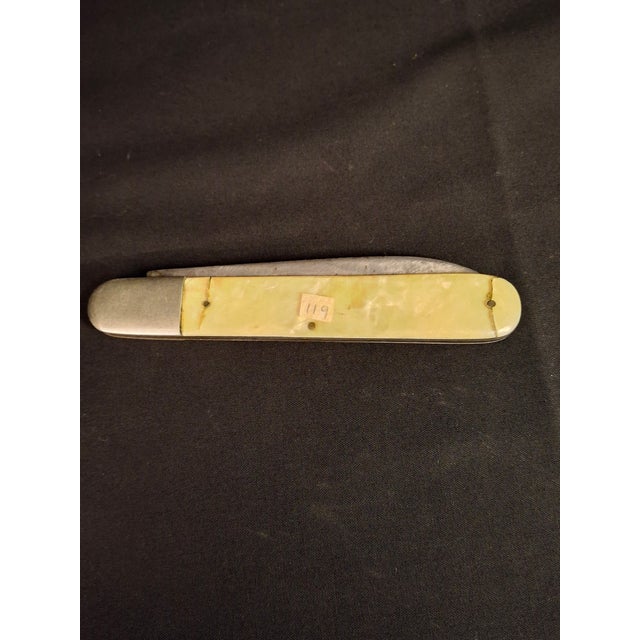 Rare Antique 1920s Judaica Folding Challah Knife Shabbat Kodesh Celluloid Czech For Sale - Image 10 of 17