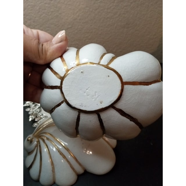 Ceramic 1960s Gorgeous Signed Ceramic Shell Shaped Trinket Box For Sale - Image 7 of 7