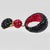 Glass Richard Kerr Dangle Red and Black Crystal Jeweled Clip Earrings For Sale - Image 7 of 7