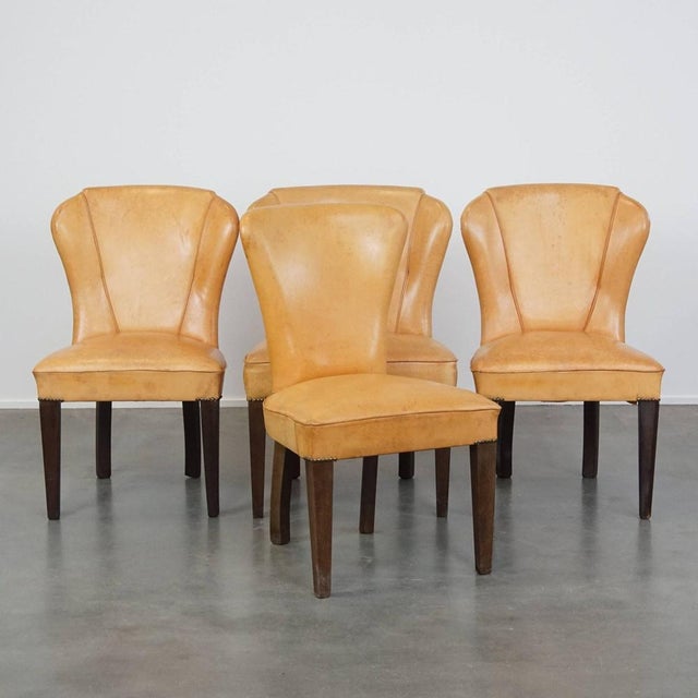 Honey-Colored Goatskin Dining Room Chairs, Set of 4 For Sale - Image 13 of 13