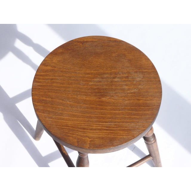 Antique English Round Wooden Stool For Sale - Image 11 of 12