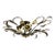 Vintage Italian Florentine Style Gilt Wrought Iron Flush Mount Ceiling Light For Sale
