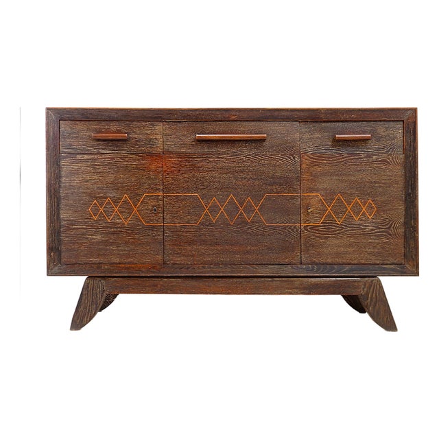 Vintage Wenge Wood Sideboard with Outward-Splayed Legs For Sale