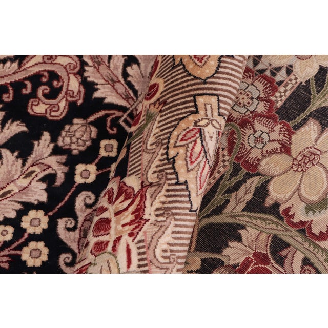Textile Art Nouveau Inspired 1990's Pak-Persian Black/Tan Wool Rug - 10'1'' X 14'0'' For Sale - Image 7 of 9