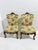 Set of two small Louis XV-style armchairs in carved curved wood and floral fabric, 1940s Intact and in good condition,...