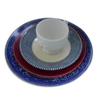 Vintage Mismatched Lunch Settings - Set of 5 For Sale