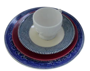Vintage Mismatched Lunch Settings - Set of 5